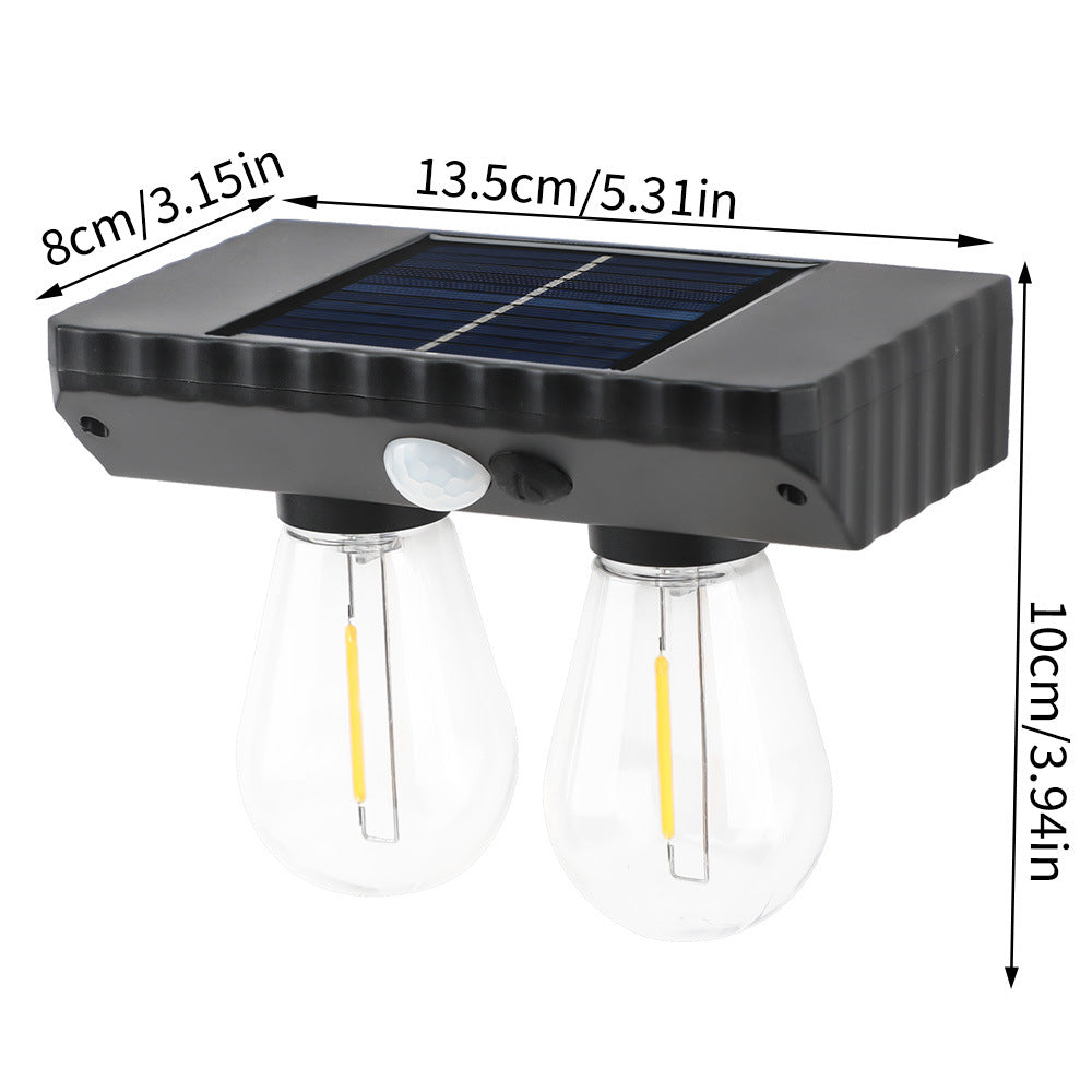 مصباح حائط LED يعمل بالطاقة الشمسية ومقاوم للماء من مادة ABS PET بتصميم عصري بسيط مع مستشعر بشري للحديقة