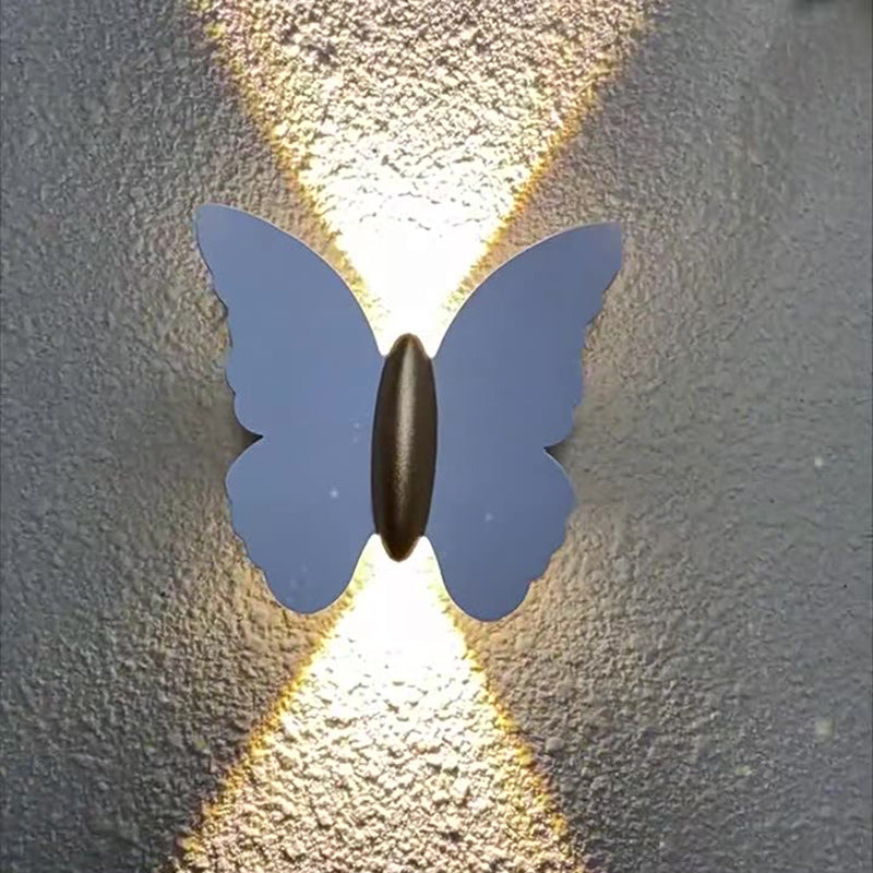 現代的でクリエイティブな防水バタフライアルミLEDウォールスコンスランプ(屋外パティオ用)