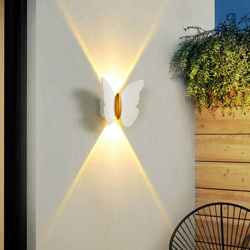 現代的でクリエイティブな防水バタフライアルミLEDウォールスコンスランプ(屋外パティオ用)