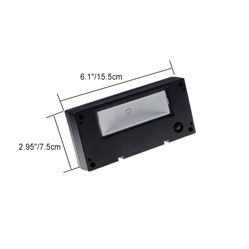 مصباح حائط LED مستطيل الشكل مقاوم للماء يعمل بالطاقة الشمسية بتصميم عصري بسيط مصنوع من مادة ABS الأكريليك للفناء الخارجي