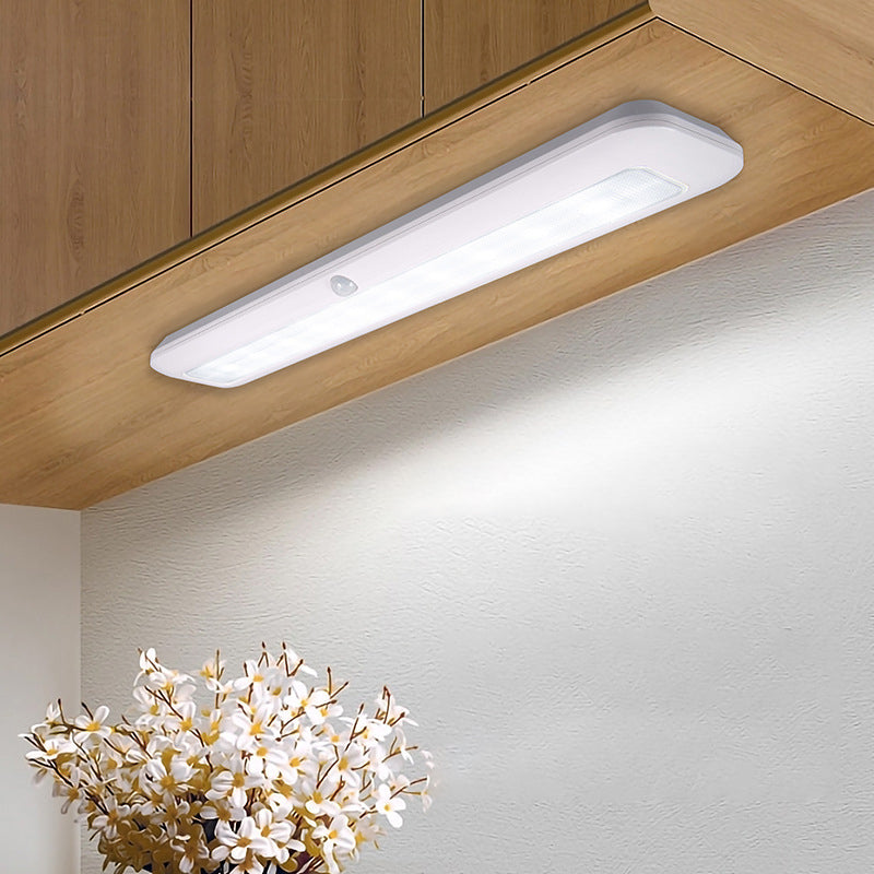 مصباح حائط LED من الأكريليك ABS بتصميم عصري بسيط مزود بمستشعر للجسم وشريط مستطيل قابل لإعادة الشحن مصنوع من مادة ABS وإضاءة ليلية لغرفة النوم