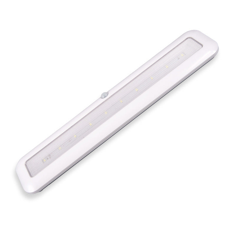 مصباح حائط LED من الأكريليك ABS بتصميم عصري بسيط مزود بمستشعر للجسم وشريط مستطيل قابل لإعادة الشحن مصنوع من مادة ABS وإضاءة ليلية لغرفة النوم