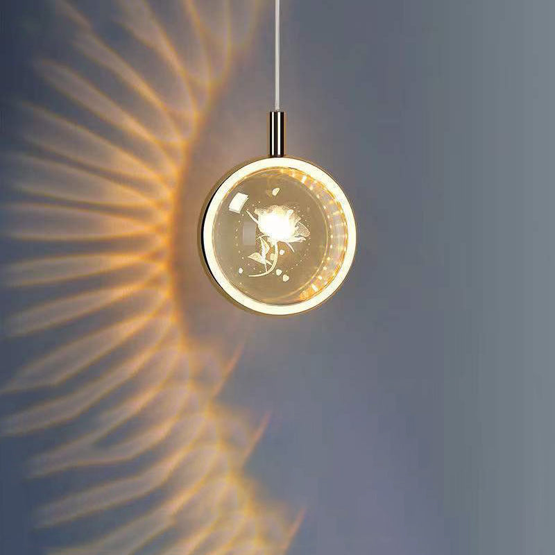 مصباح LED دائري فاخر من الألومنيوم الكريستالي على شكل قنديل البحر على شكل غزال معلق بجانب السرير