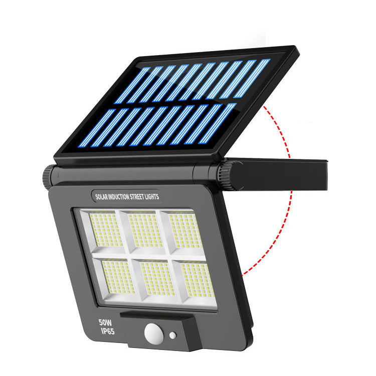 Modern Simplicity Solar Waterproof Human Sensor Foldable ABS PC Rectangular LED Wall Sconce Lamp For Outdoor Patio