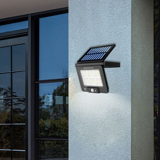Modern Simplicity Solar Waterproof Human Sensor Foldable ABS PC Rectangular LED Wall Sconce Lamp For Outdoor Patio