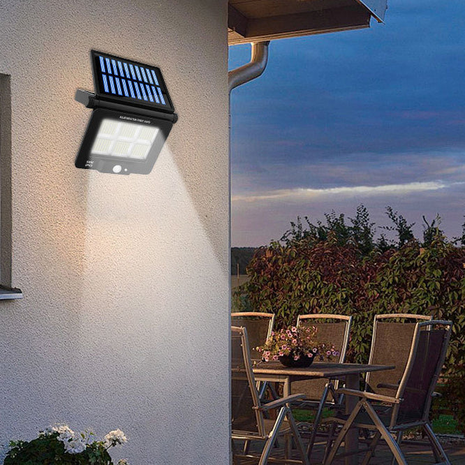 Modern Simplicity Solar Waterproof Human Sensor Foldable ABS PC Rectangular LED Wall Sconce Lamp For Outdoor Patio