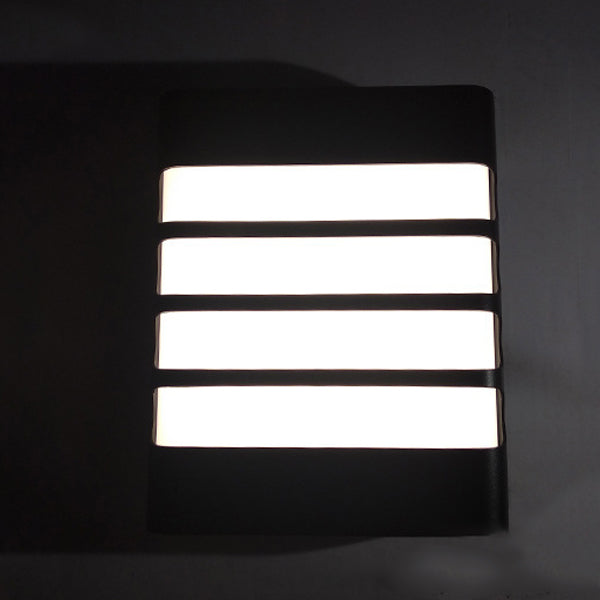 Modern Simplicity Waterproof Aluminum Acrylic Rectangular Geometrical LED Wall Sconce Lamp For Outdoor Patio