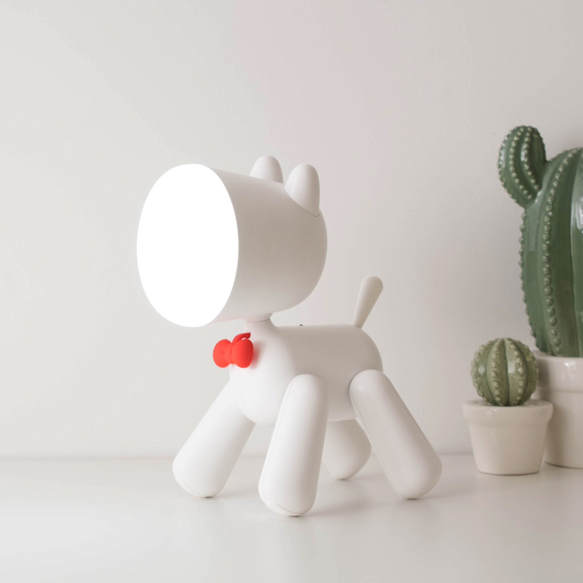 Contemporary Creative Rechargeable ABS PC Puppy LED Table Lamp Night Light For Bedside