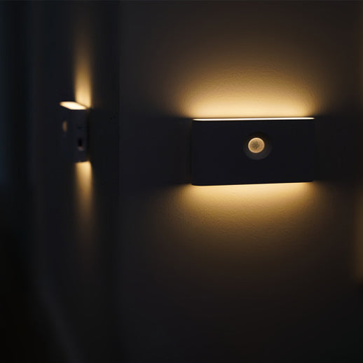Modern Minimalist Rechargeable ABS Rectangular Human Sensor Magnetic LED Wall Sconce Lamp Night Light For Hallway