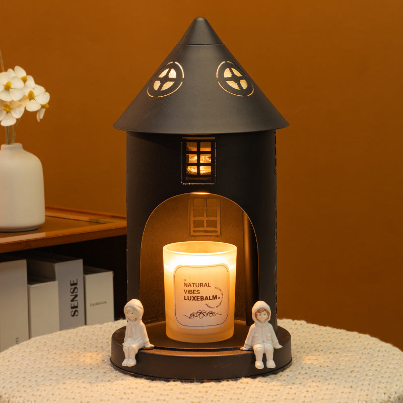 Contemporary Nordic Iron Pointed Arches Castle Cartoon Character 1-Light Melting Wax Table Lamp For Bedroom