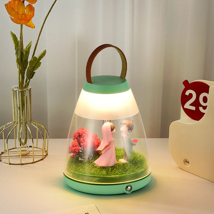 Contemporary Creative Rechargeable ABS Acrylic Cylinder Animal Wedding Portable LED Table Lamp Night Light For Dining Room