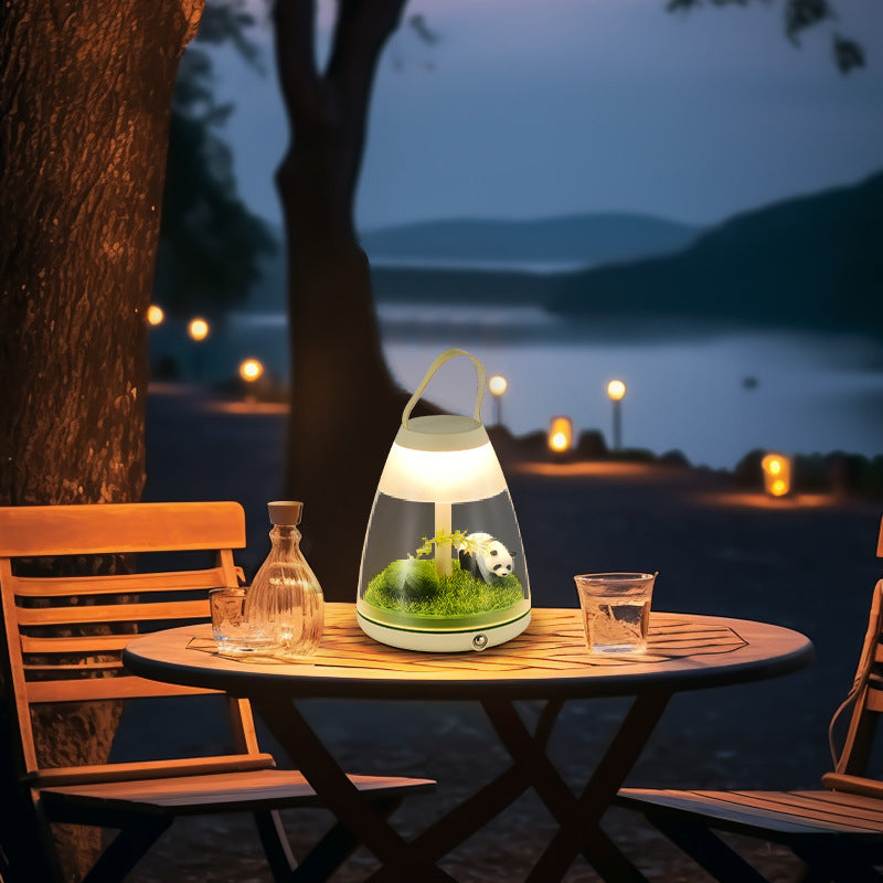 Contemporary Creative Rechargeable ABS Acrylic Cylinder Animal Wedding Portable LED Table Lamp Night Light For Dining Room
