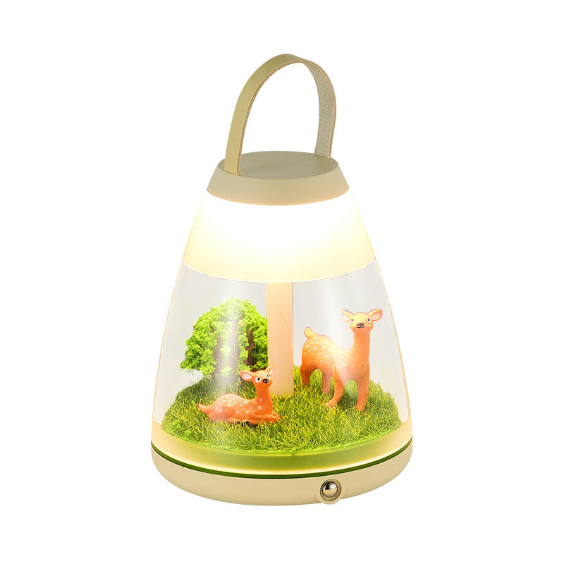 Contemporary Creative Rechargeable ABS Acrylic Cylinder Animal Wedding Portable LED Table Lamp Night Light For Dining Room