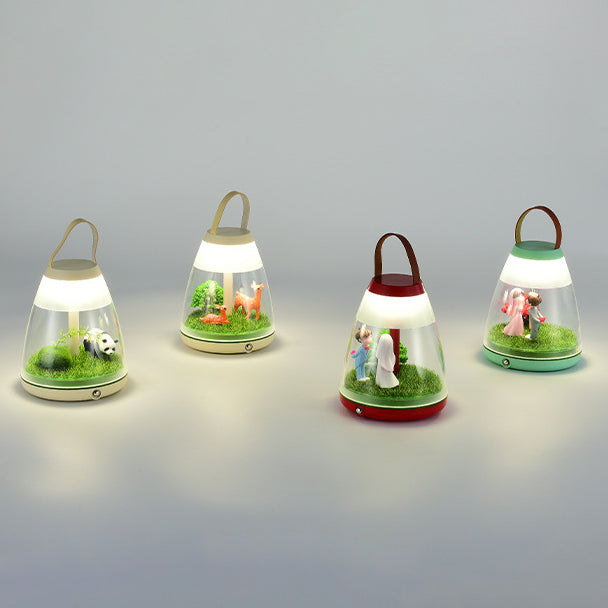Contemporary Creative Rechargeable ABS Acrylic Cylinder Animal Wedding Portable LED Table Lamp Night Light For Dining Room