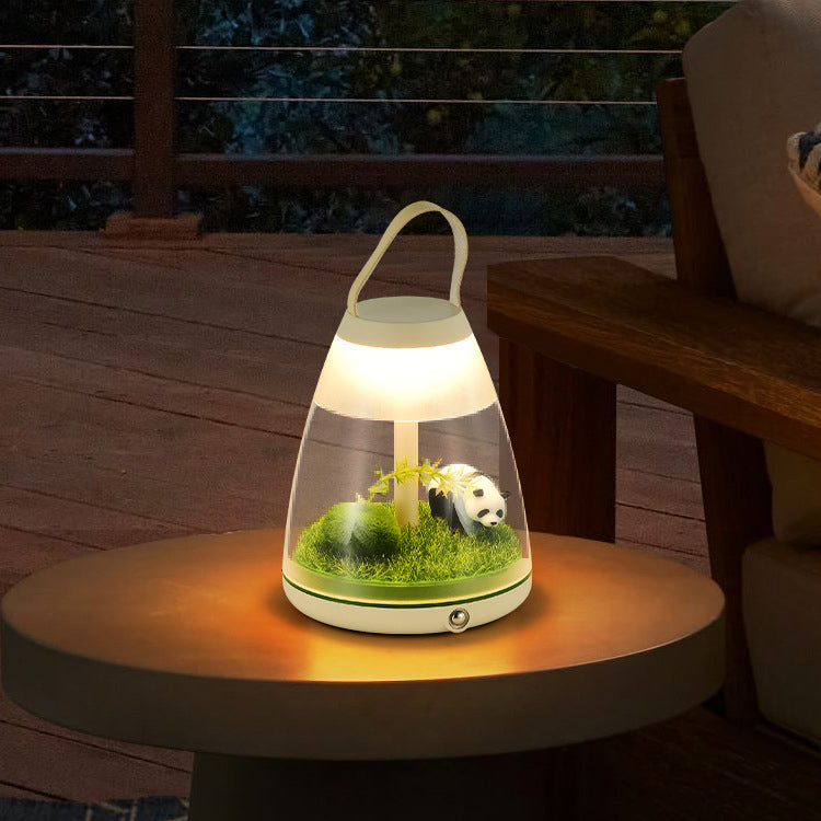 Contemporary Creative Rechargeable ABS Acrylic Cylinder Animal Wedding Portable LED Table Lamp Night Light For Dining Room