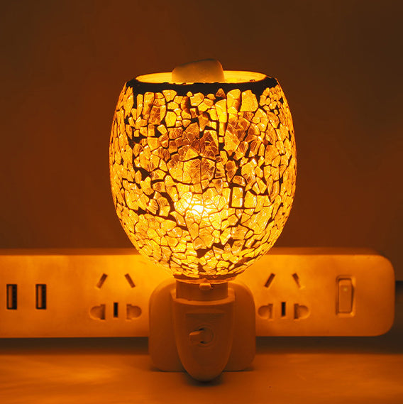 Contemporary Boho Plastic Glass Mosaic Cracked 1-Light Melting Wax Wall Sconce Lamp For Bedroom