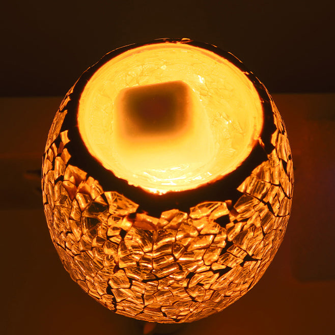 Contemporary Boho Plastic Glass Mosaic Cracked 1-Light Melting Wax Wall Sconce Lamp For Bedroom