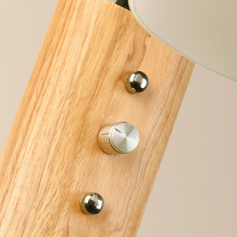 Contemporary Nordic Wood Iron Glass Bell 1-Light Wall Sconce Lamp For Hallway