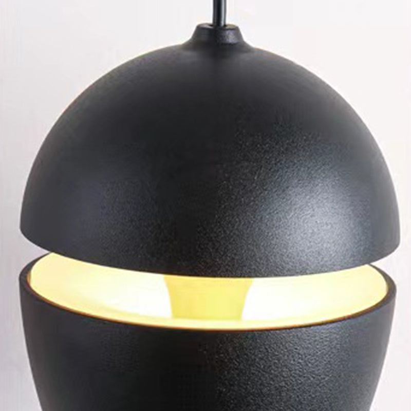 Contemporary Scandinavian Aluminum Bullet Elliptical Liftable LED Pendant Light For Bedside