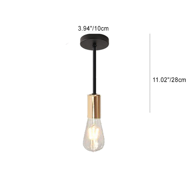 Contemporary Industrial Iron Bulb 1/3 Light Semi-Flush Mount Ceiling Light For Dining Room