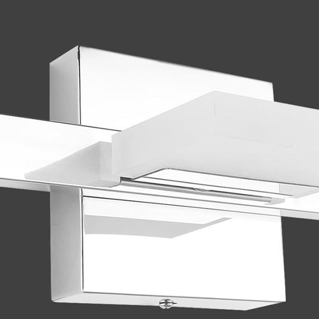 مصباح حائط LED مربع الشكل مصنوع من الفولاذ المقاوم للصدأ والأكريليك بتصميم بسيط وعصري لإضاءة الحمام