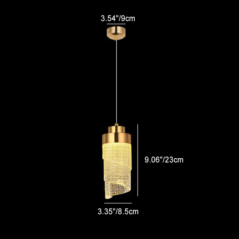 Modern Luxury Hardware Aluminum Acrylic Drop Torch LED Pendant Light For Bedside