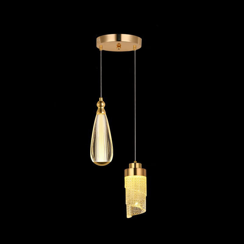 Modern Luxury Hardware Aluminum Acrylic Drop Torch LED Pendant Light For Bedside