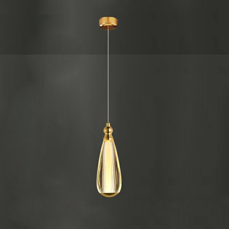 Modern Luxury Hardware Aluminum Acrylic Drop Torch LED Pendant Light For Bedside