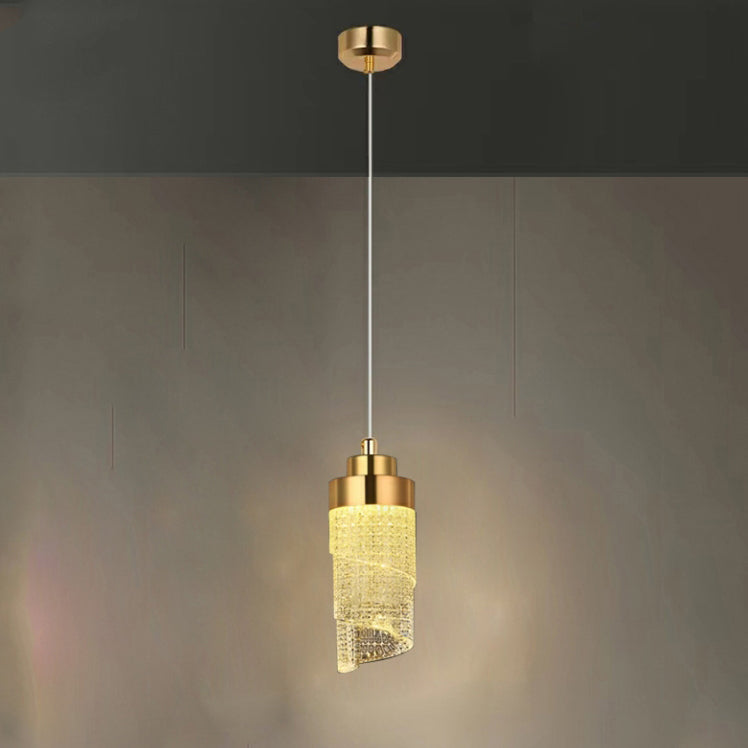 Modern Luxury Hardware Aluminum Acrylic Drop Torch LED Pendant Light For Bedside