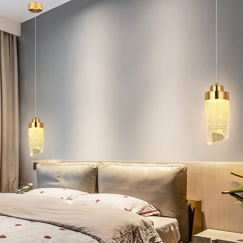 Modern Luxury Hardware Aluminum Acrylic Drop Torch LED Pendant Light For Bedside