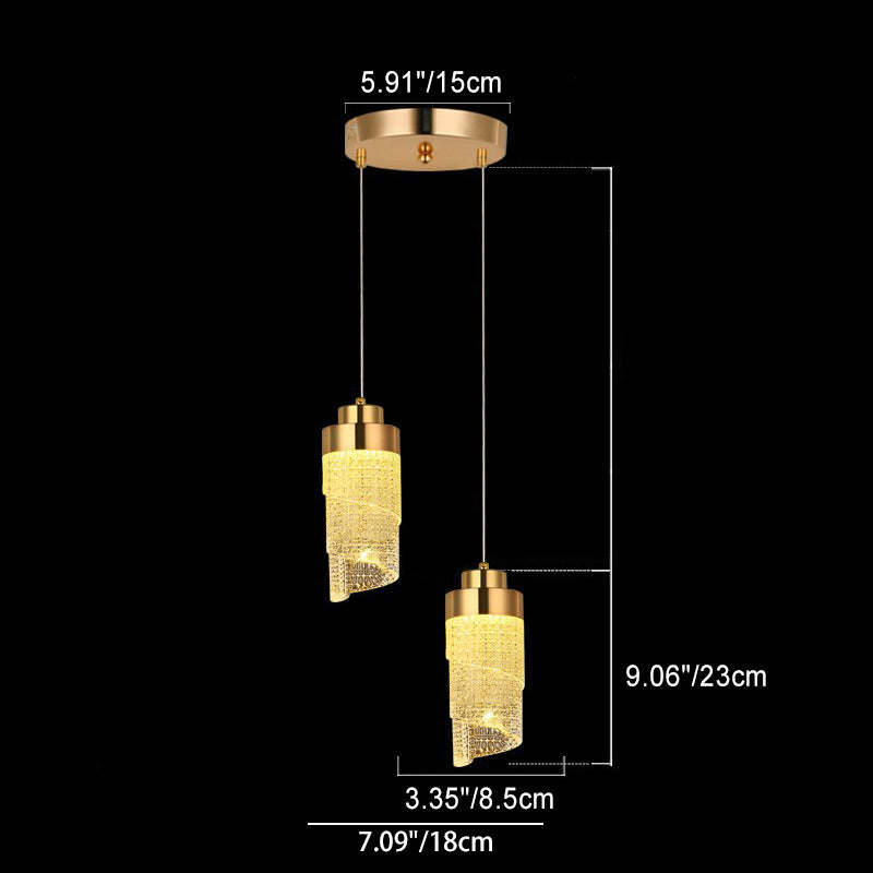 Modern Luxury Hardware Aluminum Acrylic Drop Torch LED Pendant Light For Bedside
