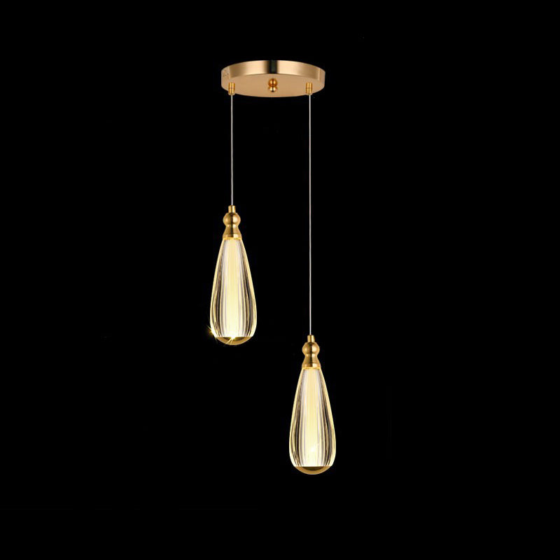 Modern Luxury Hardware Aluminum Acrylic Drop Torch LED Pendant Light For Bedside