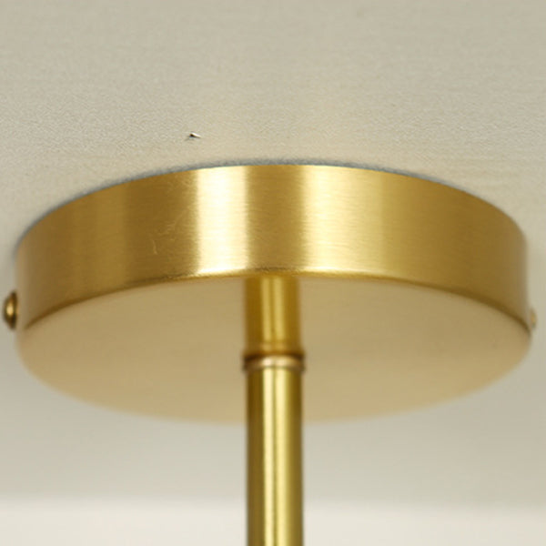 مصباح سقف فرنسي تقليدي من الراتنج النحاسي على شكل جرس أوركيد، مزود بمصباح واحد، مثبت بشكل نصف مسطح، للممر