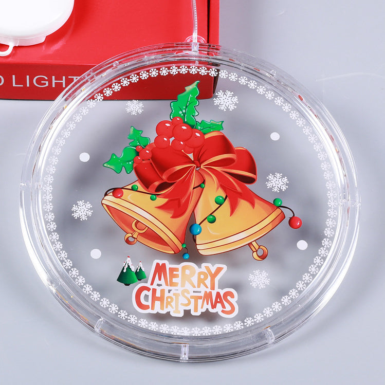 Modern Art Deco Battery PS Round Painted Santa Christmas Tree Bell Deer Snow Suction LED Wall Sconce Lamp Decoration Light For Dining Room