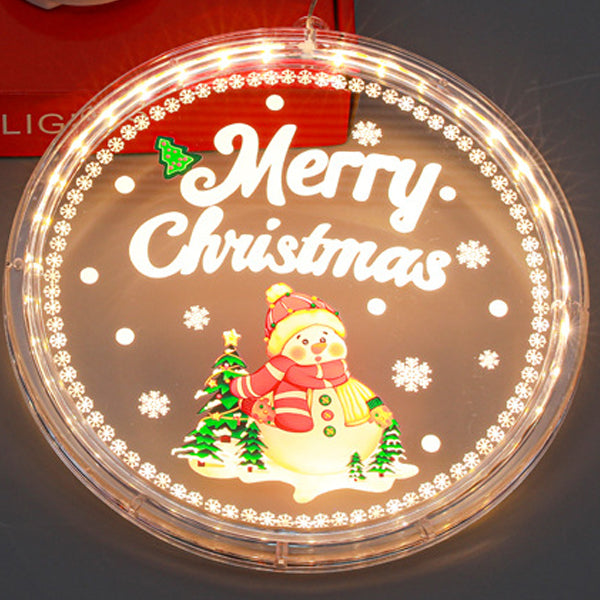 Modern Art Deco Battery PS Round Painted Santa Christmas Tree Bell Deer Snow Suction LED Wall Sconce Lamp Decoration Light For Dining Room