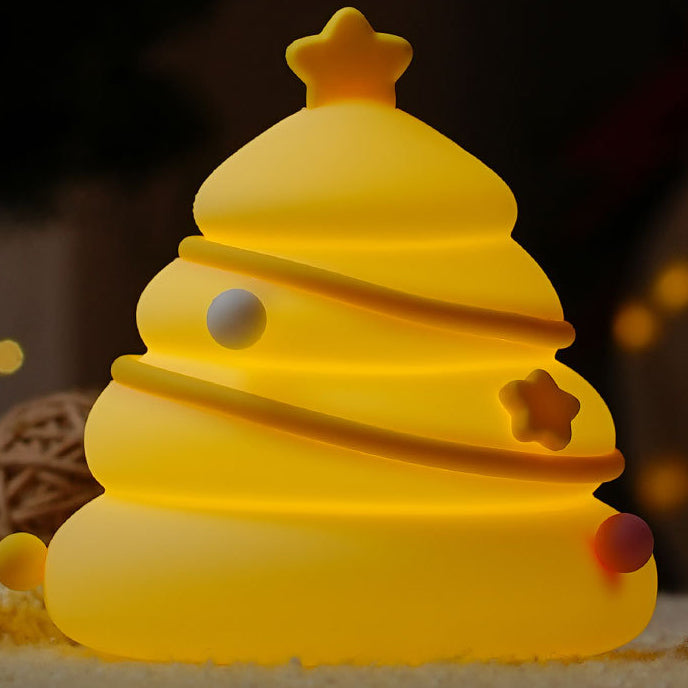 Contemporary Creative Rechargeable Silica ABS Christmas Tree LED Table Lamp Night Light For Bedroom