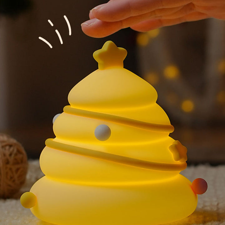 Contemporary Creative Rechargeable Silica ABS Christmas Tree LED Table Lamp Night Light For Bedroom