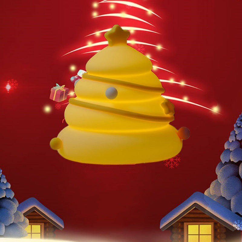 Contemporary Creative Rechargeable Silica ABS Christmas Tree LED Table Lamp Night Light For Bedroom
