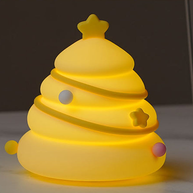 Contemporary Creative Rechargeable Silica ABS Christmas Tree LED Table Lamp Night Light For Bedroom