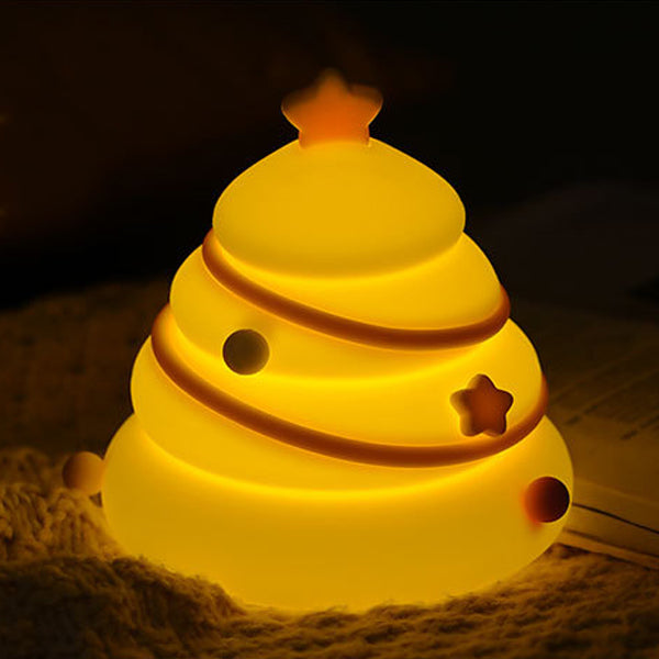 Contemporary Creative Rechargeable Silica ABS Christmas Tree LED Table Lamp Night Light For Bedroom
