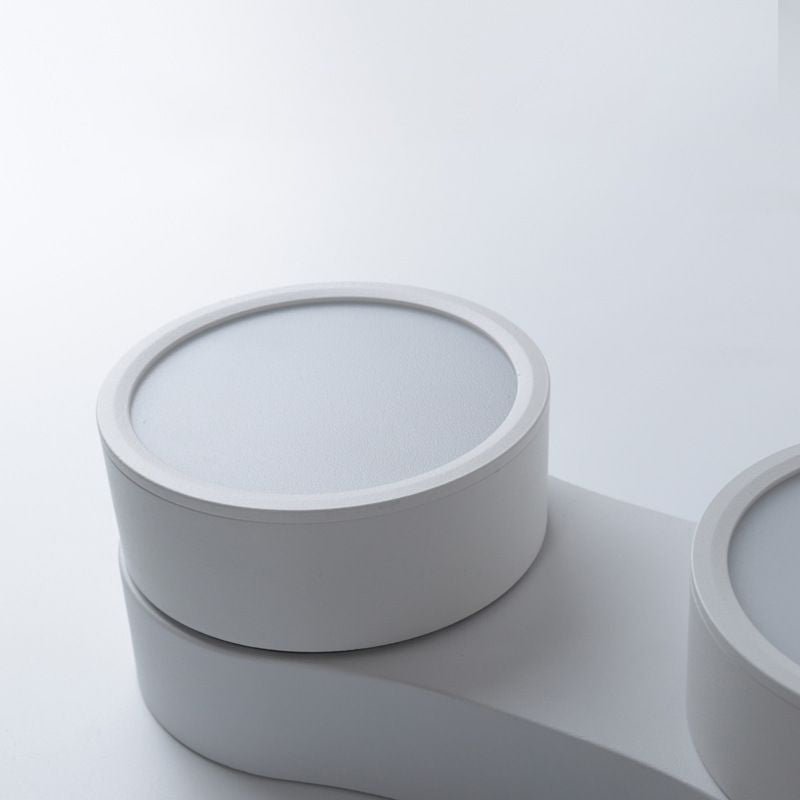 Modern Minimalist Round Hardware Glass Aluminum PC Adjustable Spotlight LED Semi-Flush Mount Ceiling Light For Living Room