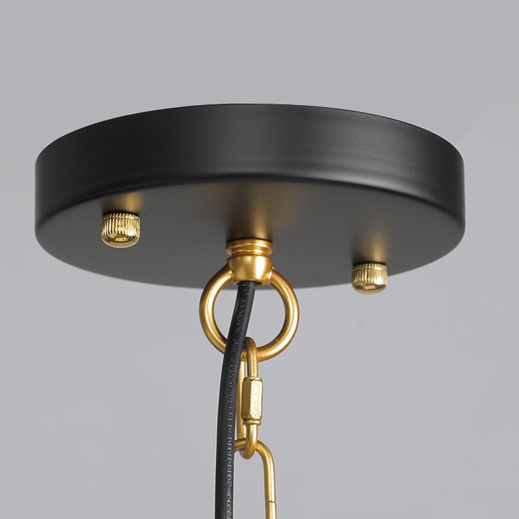 Contemporary Industrial Iron Cage Candle 4-Light Chandeliers For Dining Room