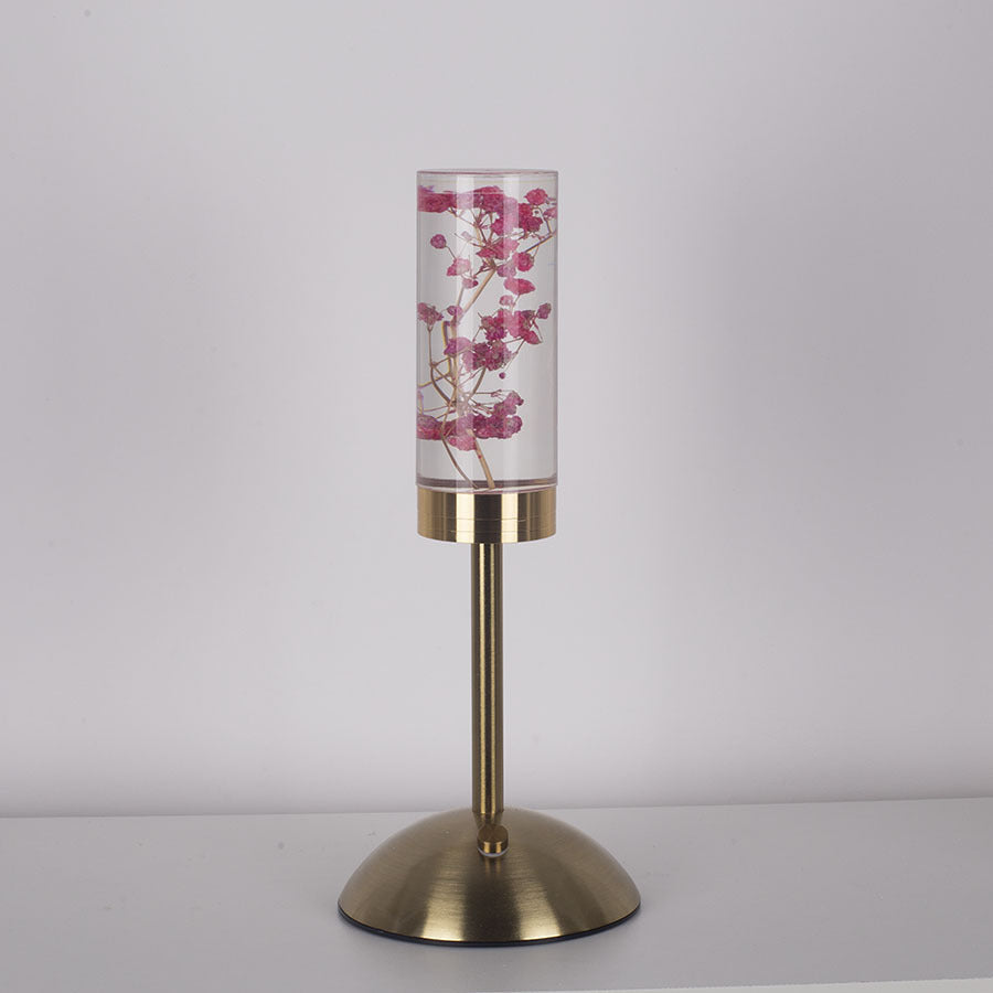 Contemporary Creative USB Rechargeable Eternal Flower Daisy Dandelion Cylinder Iron Acrylic LED Table Lamp Night Light For Bedside