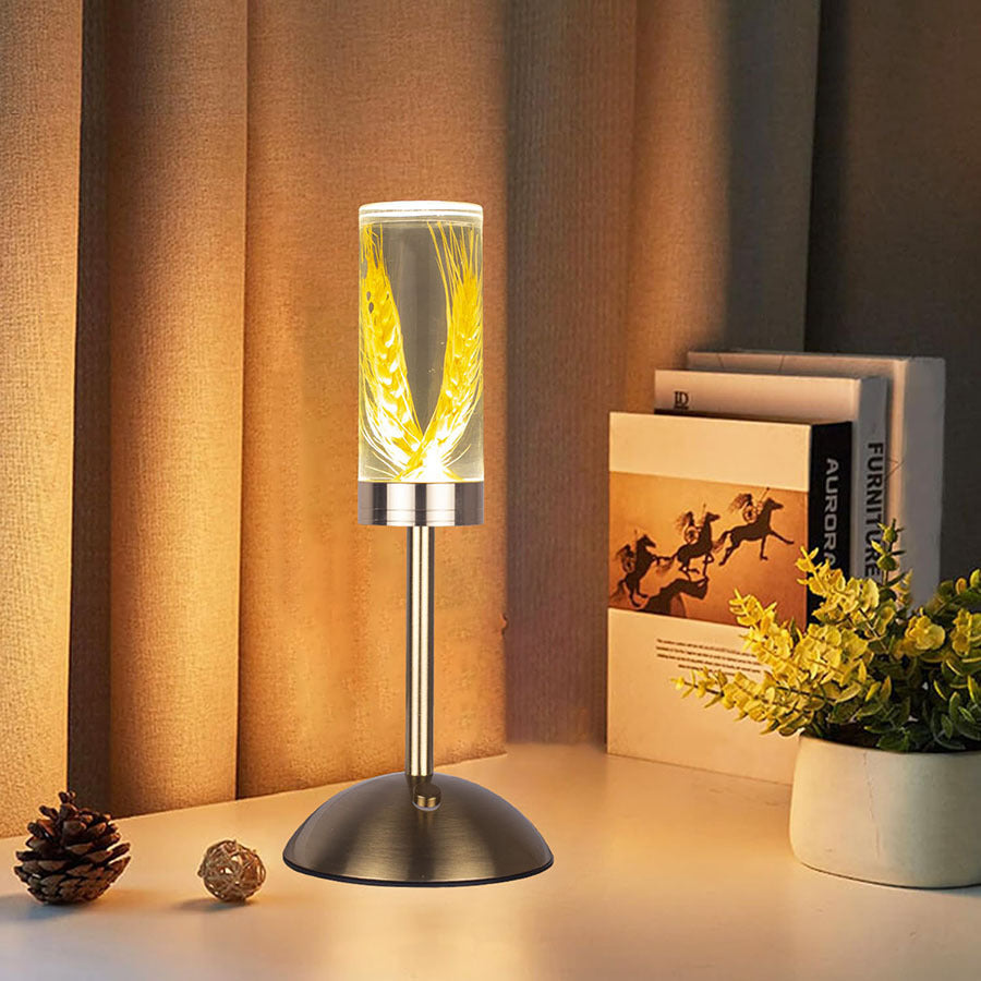 Contemporary Creative USB Rechargeable Eternal Flower Daisy Dandelion Cylinder Iron Acrylic LED Table Lamp Night Light For Bedside