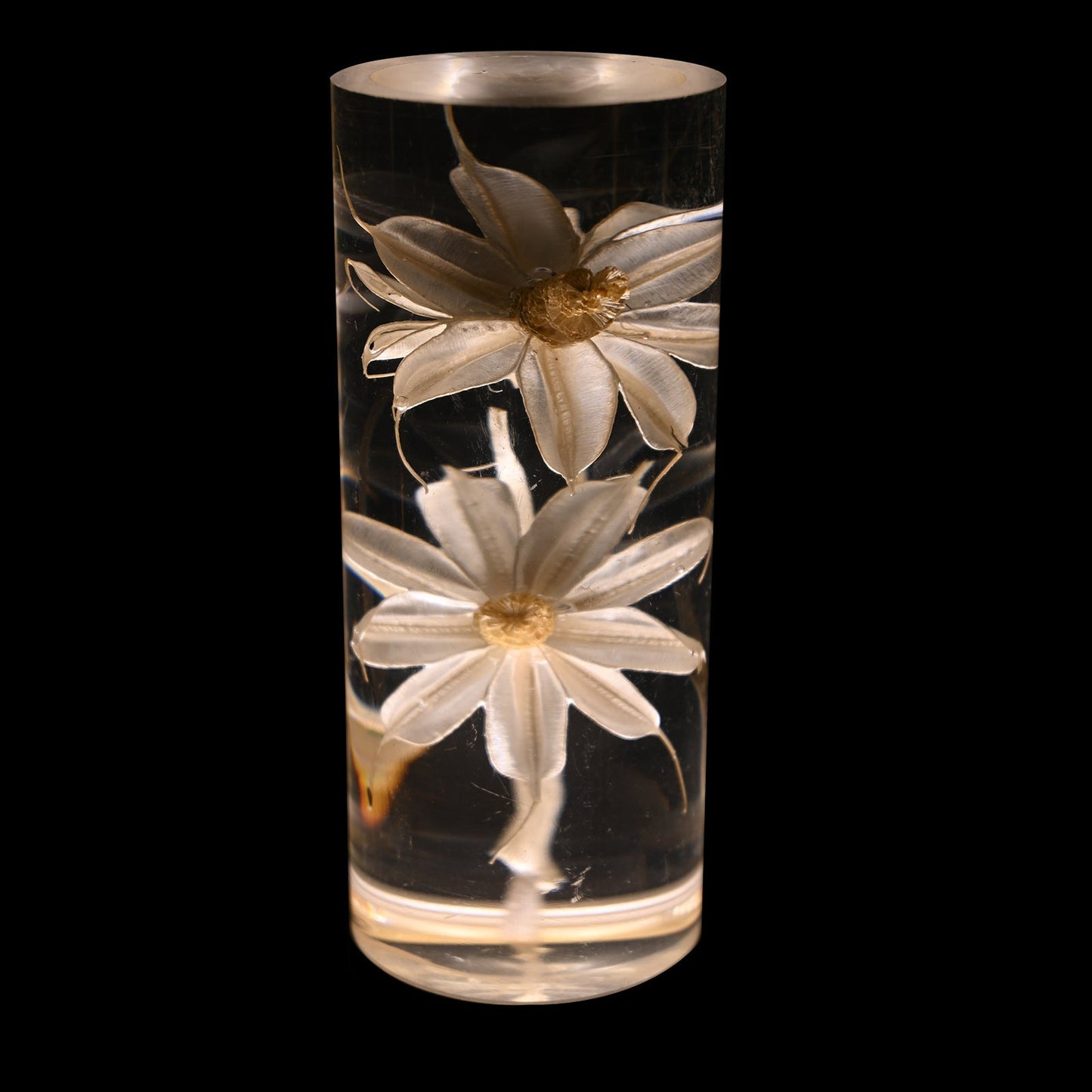 Contemporary Creative USB Rechargeable Eternal Flower Daisy Dandelion Cylinder Iron Acrylic LED Table Lamp Night Light For Bedside