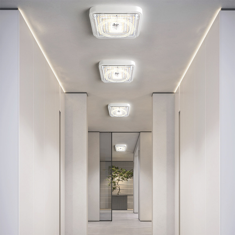 Modern Simplicity Solar Waterproof ABS Square LED Flush Mount Ceiling Light For Outdoor Patio
