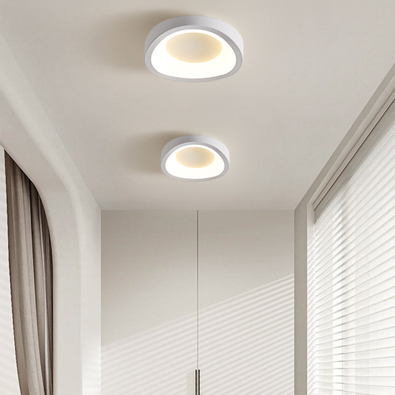 Contemporary Scandinavian Iron Acrylic Flower Round Cloud LED Flush Mount Ceiling Light For Hallway