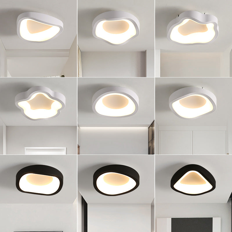 Contemporary Scandinavian Iron Acrylic Flower Round Cloud LED Flush Mount Ceiling Light For Hallway