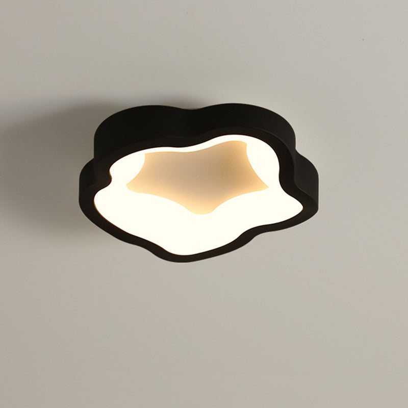 Contemporary Scandinavian Iron Acrylic Flower Round Cloud LED Flush Mount Ceiling Light For Hallway