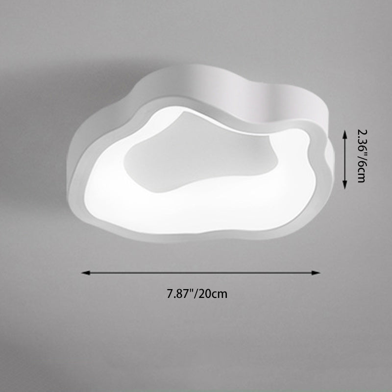 Contemporary Scandinavian Iron Acrylic Flower Round Cloud LED Flush Mount Ceiling Light For Hallway